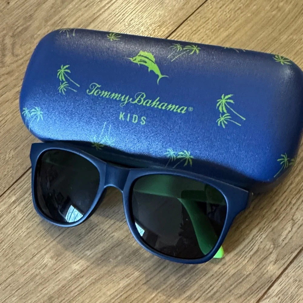 Tommy Bahama Kids Blue and Green Sunglasses with Matching Case